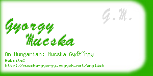 gyorgy mucska business card